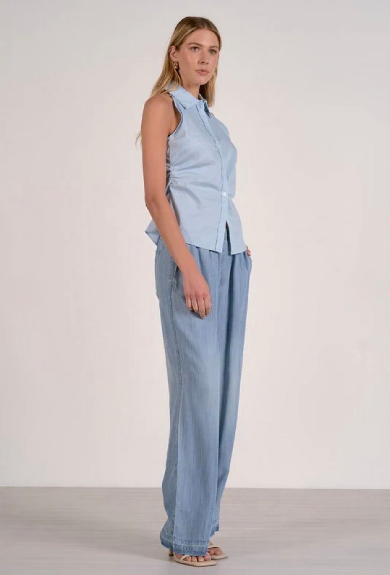 Elan “Posie” Sleeveless Top-Light Blue