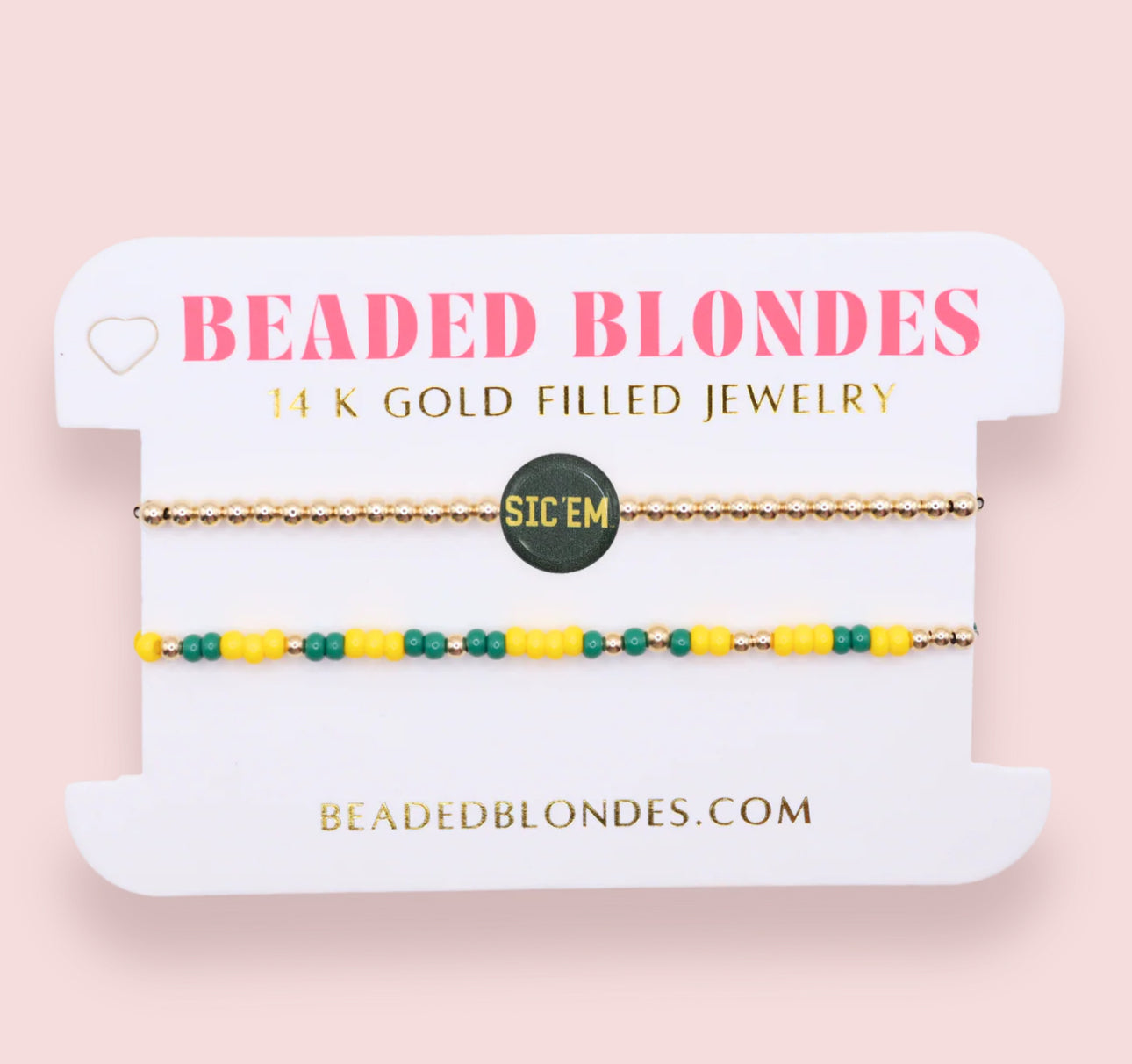 Beaded Blondes "Baylor/Sic 'Em" Sprinkle Bracelet Stack of 2-Standard 6.75"