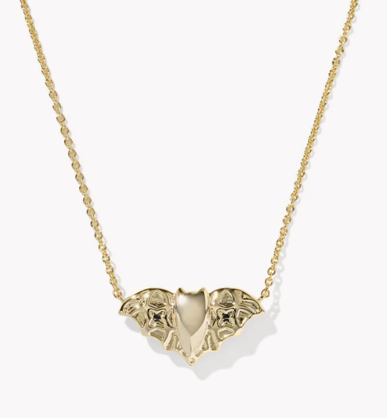 Kendra Scott Bat Short Pendant Necklace-Gold Golden Obsidian