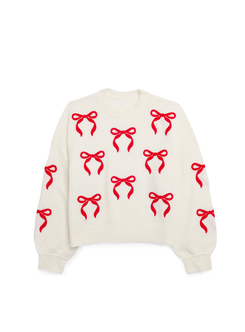 Shiraleah "Red Bows" Sweater-Ivory