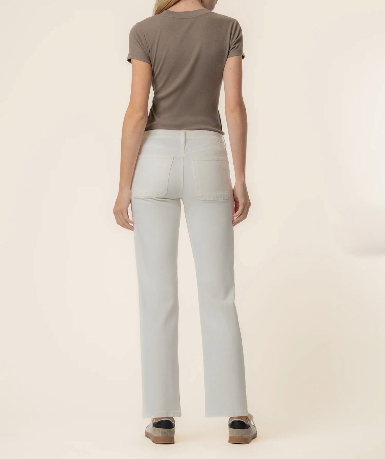 Kut from the Kloth “Avery” High Rise Easy Straight Leg - Ivory