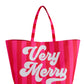 Shiraleah "Very Merry" Gifting Tote-Red/Pink Stripe