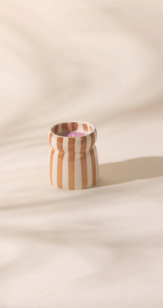 Paddywax “Sienna Sunset” Cabana Rust Striped Candle - 6.5oz
