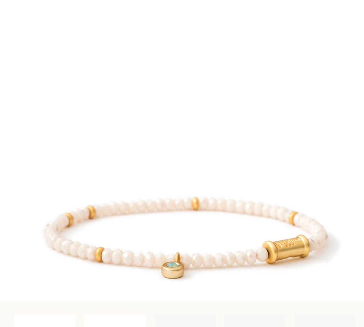 Spartina 449 Stretch Bracelet 4mm-Cream
