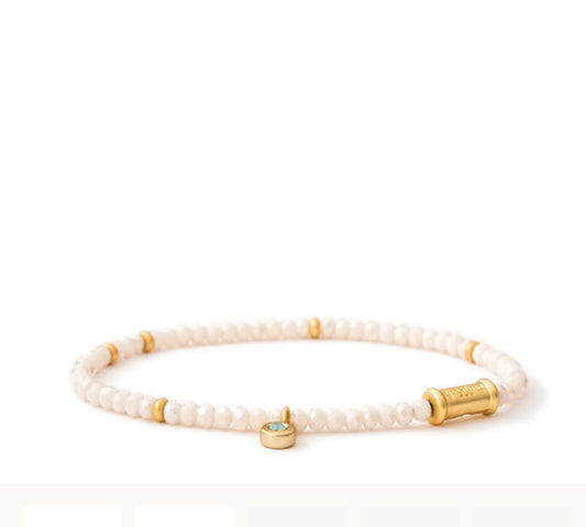 Spartina 449 Stretch Bracelet 4mm-Cream