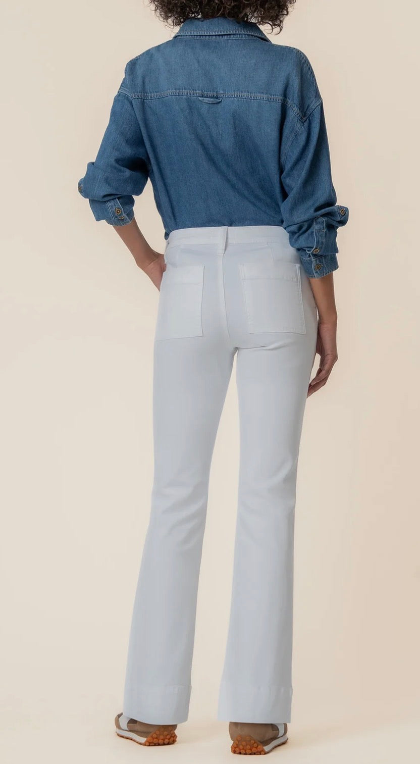 Kut from the Kloth “Stella” High Rise Flare Jean - Optic White
