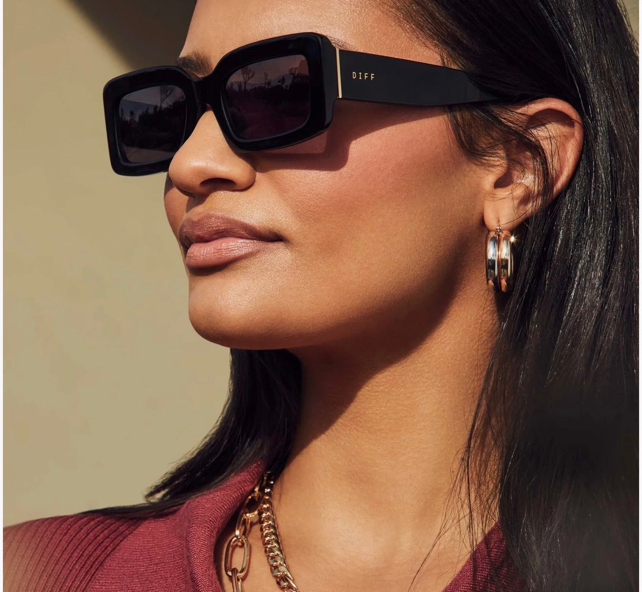 Diff Eyewear “Indy” Black Grey Polarized Sunglasses