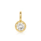 LeMel “Blaire” Bezel Round CZ Charm Necklace 18” (on Paperclip chain)