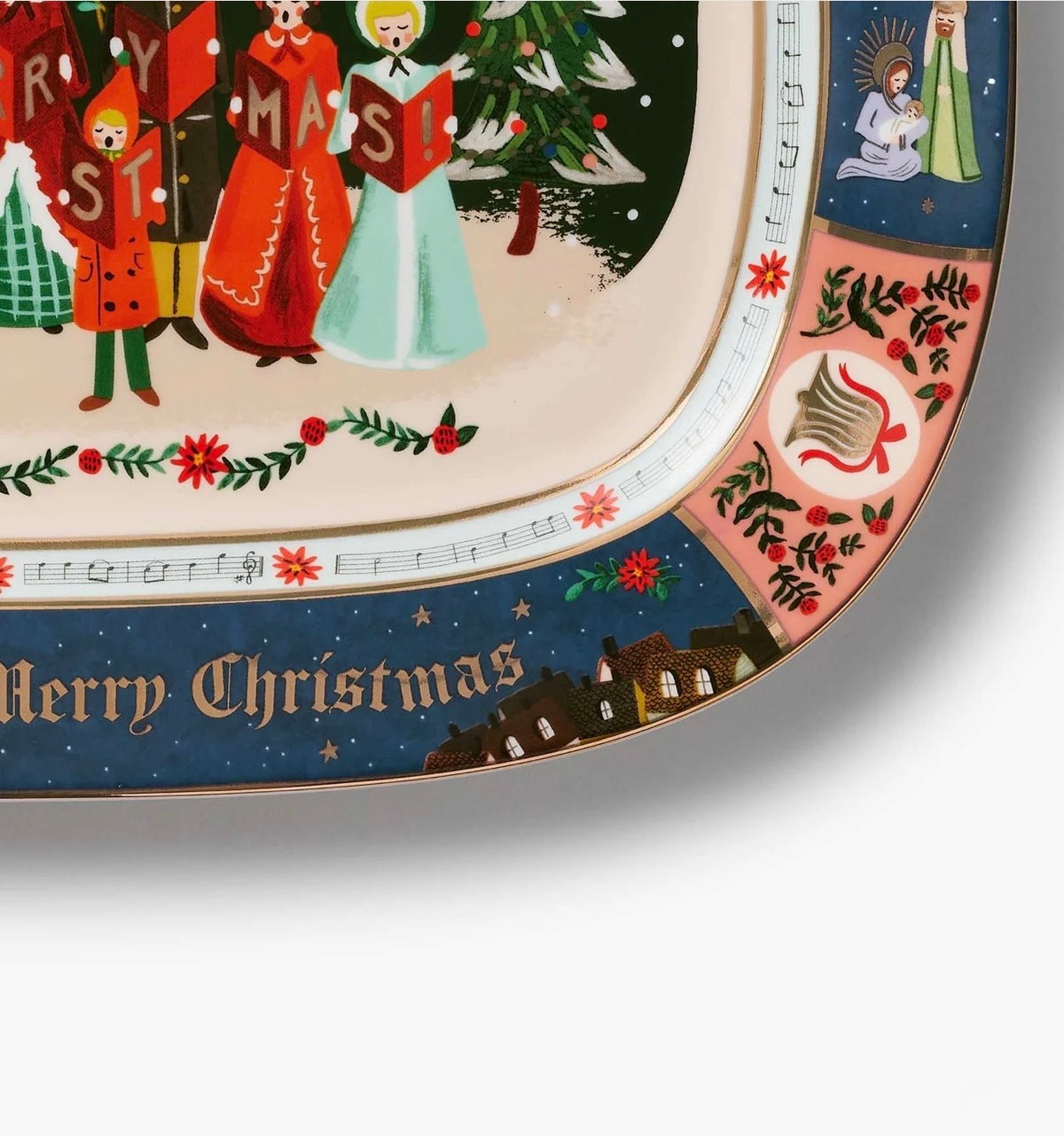 Rifle Paper Co. "Christmas Carols" Large Porcelain Serving Platter