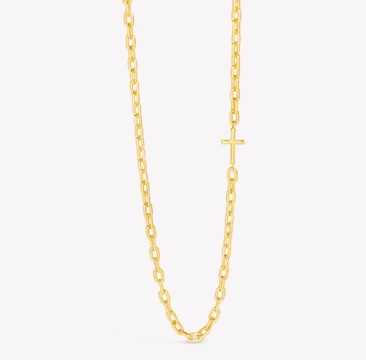 Rizen Mini Chain Breaker Cross Necklace-Gold