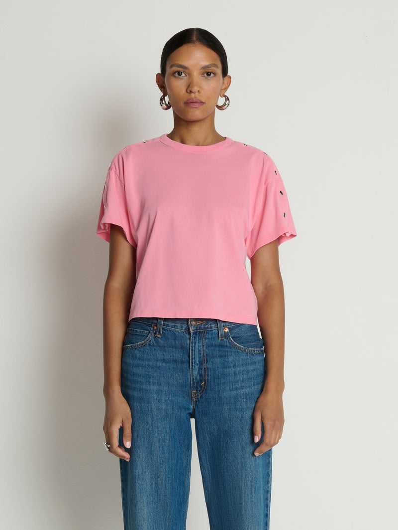 Nation LTD “Ada” Button Tee - Quartz