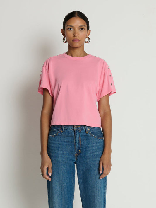 Nation LTD “Ada” Button Tee - Quartz