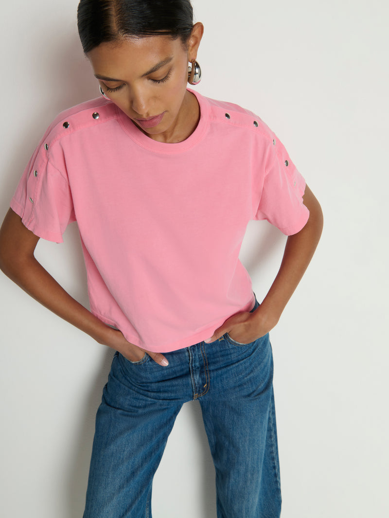 Nation LTD “Ada” Button Tee - Quartz