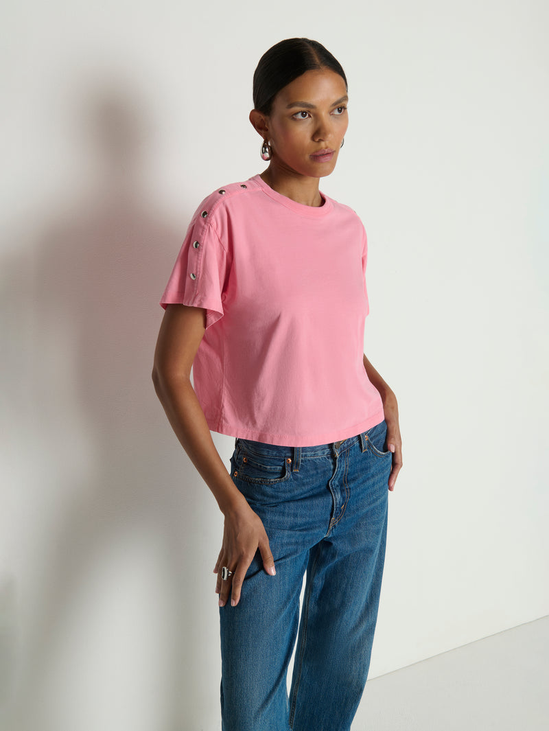 Nation LTD “Ada” Button Tee - Quartz