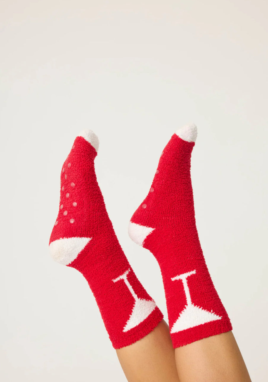 PJ Salvage "Martini" Socks-Red