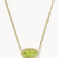 Kendra Scott Elisa Luxe Short Pendant Necklace-Gold Light Green CZ