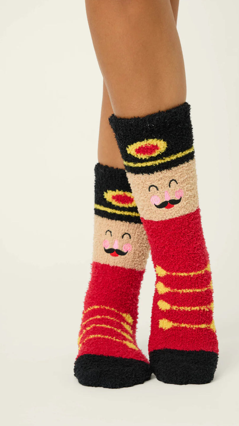 PJ Salvage Cozy Crew Socks-Nutcracker