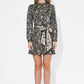 Adelyn Rae "Sasha" Pleated L/S Mini Dress-Black/Cream