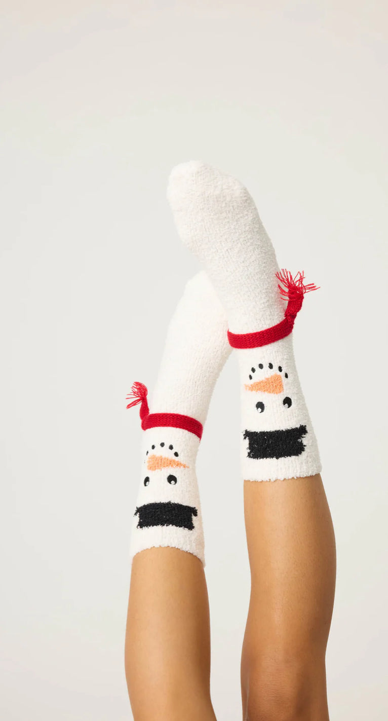 PJ Salvage "Snowman" Socks-White