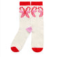 Shiraleah "Candy Cane Bow" Socks-Ivory