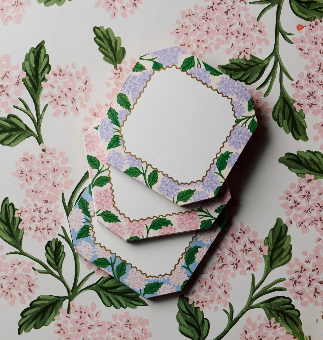 Rifle Paper Co. "Pink Hydrangea" Mini Notepads (Set of 3)