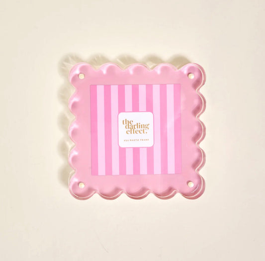 The Darling Effect Square Scalloped Acrylic Frame-Blush