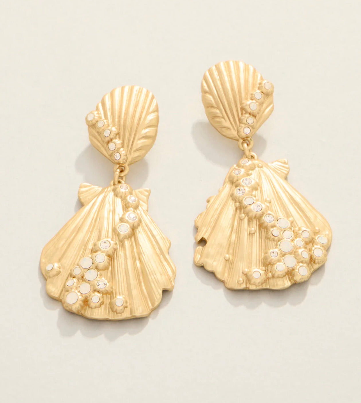 Spartina 449 Scallop Shell Earrings-White Opal