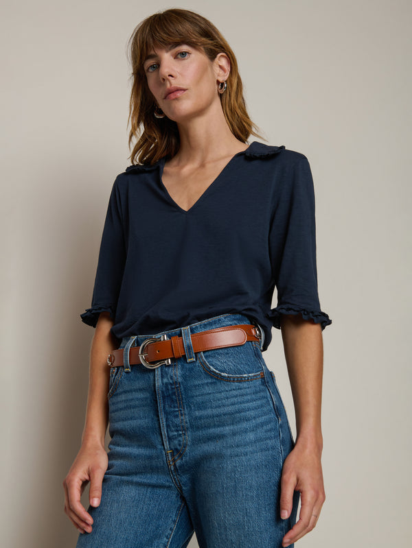 Nation LTD "Allison" Collared Tee-Night Sky