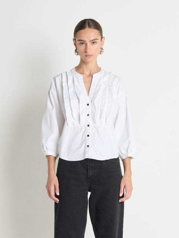 Nation LTD "Amelia" Ruffle Shirt-Porcelain
