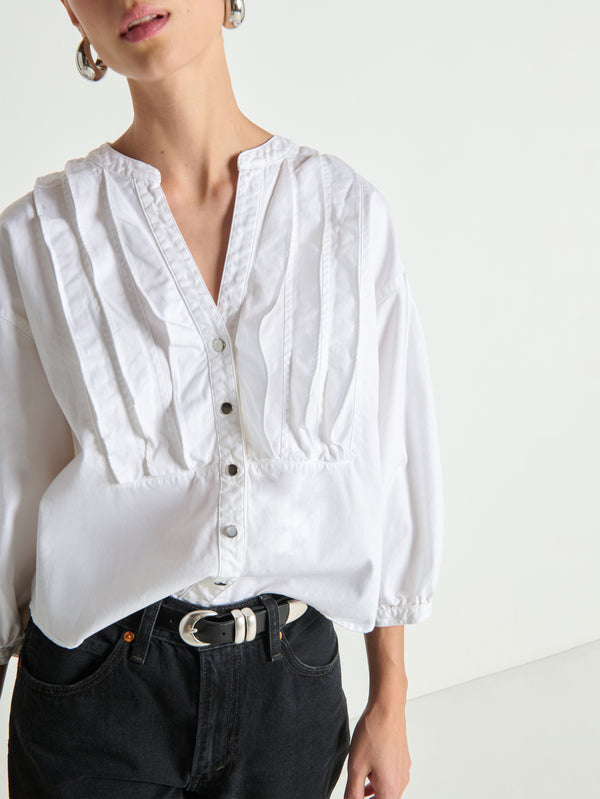 Nation LTD "Amelia" Ruffle Shirt-Porcelain