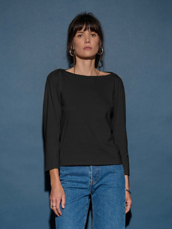 Nation LTD "Amelie" Envelope Neck Top-Jet Black