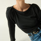 Nation LTD "Amelie" Envelope Neck Top-Jet Black