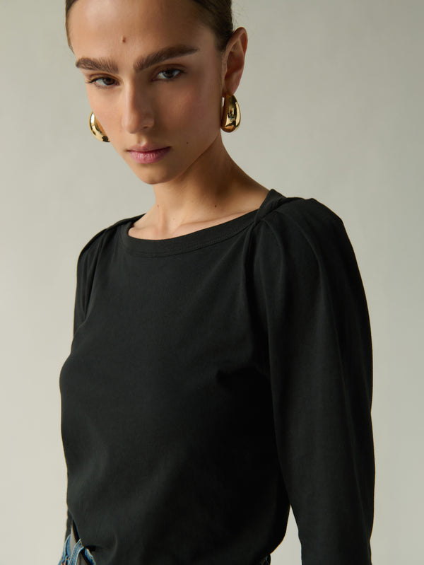 Nation LTD "Amelie" Envelope Neck Top-Jet Black