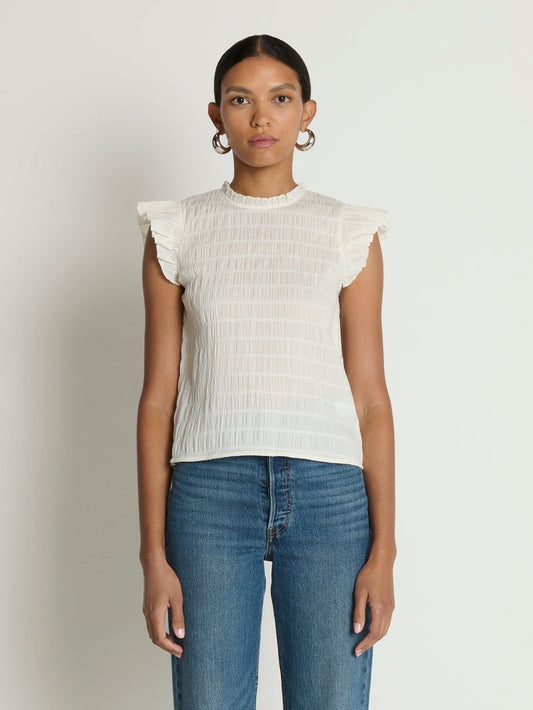 Nation LTD “Ashley” Ruffle Tank - Porcelain