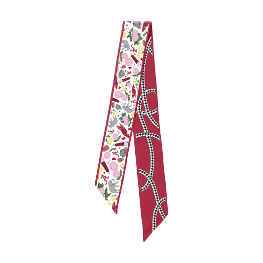 Saturday Silks "Alabama Crimson Tide" Skinny Scarf