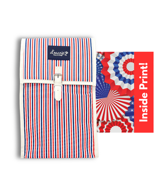 d'marie “Red, White & Blue” Insulated Frozen Cocktail Cooler with Strap