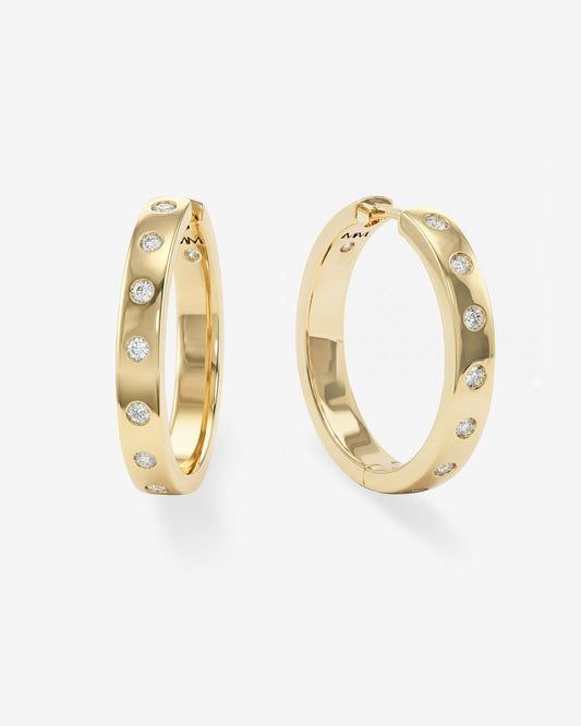 Melinda Maria "Ashley" Reversible Hoops 1"-Gold
