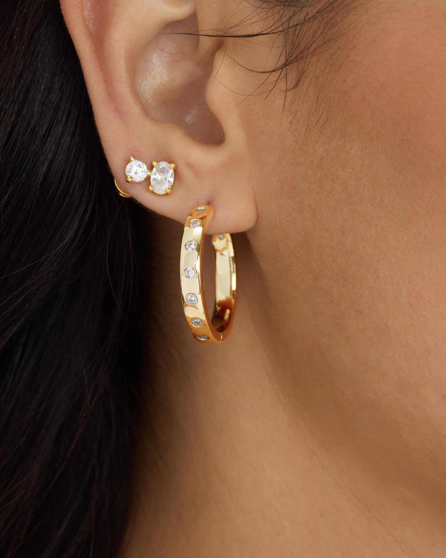 Melinda Maria "Ashley" Reversible Hoops 1"-Gold