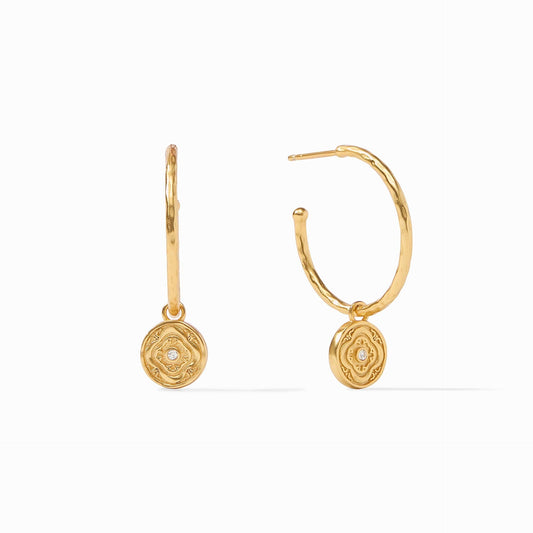 Julie Vos “Astor” Hoop & Charm Earring-Gold