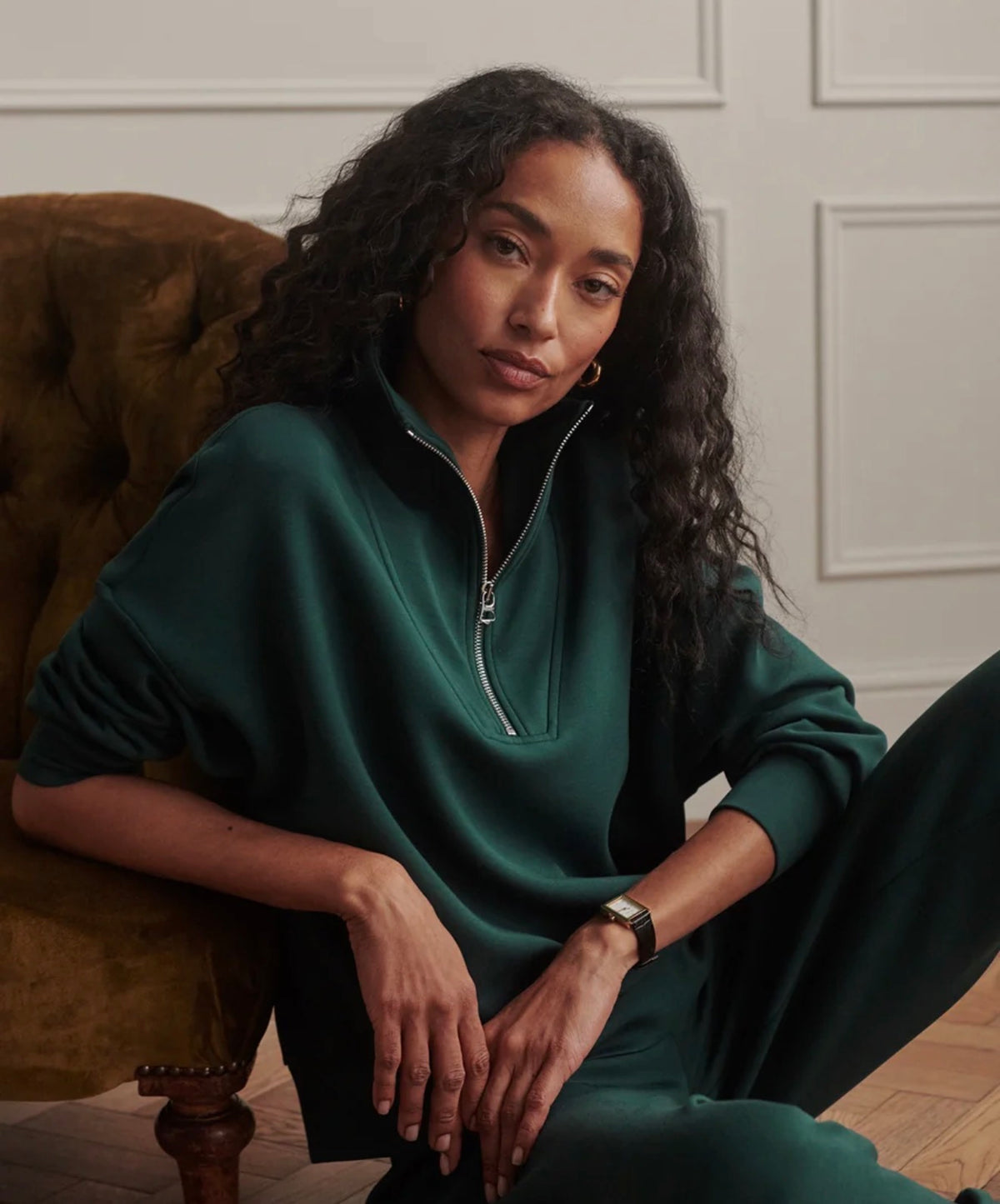 Varley “Hawley” Half Zip Sweat- Ponderosa Pine