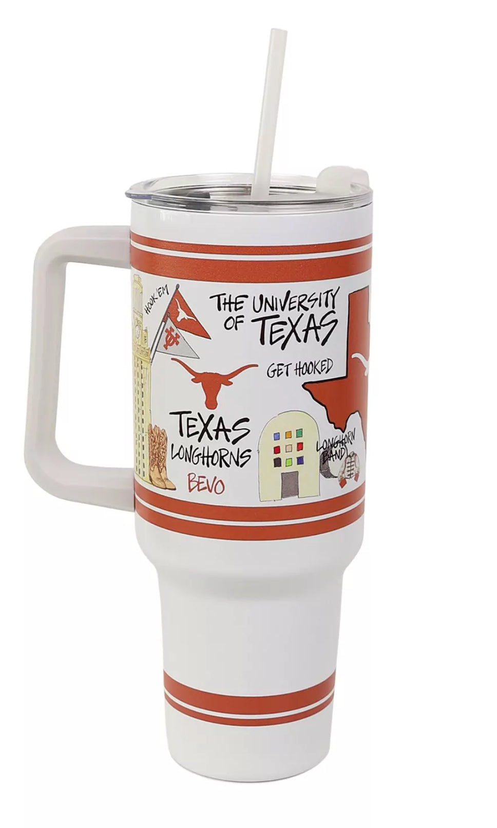 Magnolia Lane 40oz Metal Tumbler with Handle -University of Texas