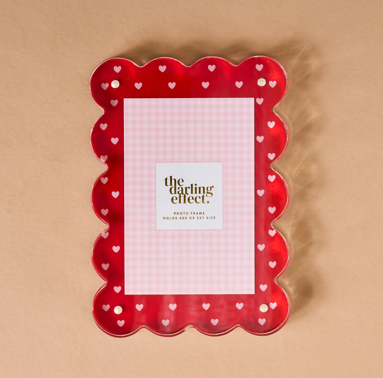 The Darling Effect Rectangle Scalloped Acrylic Frame-Tiny Hearts