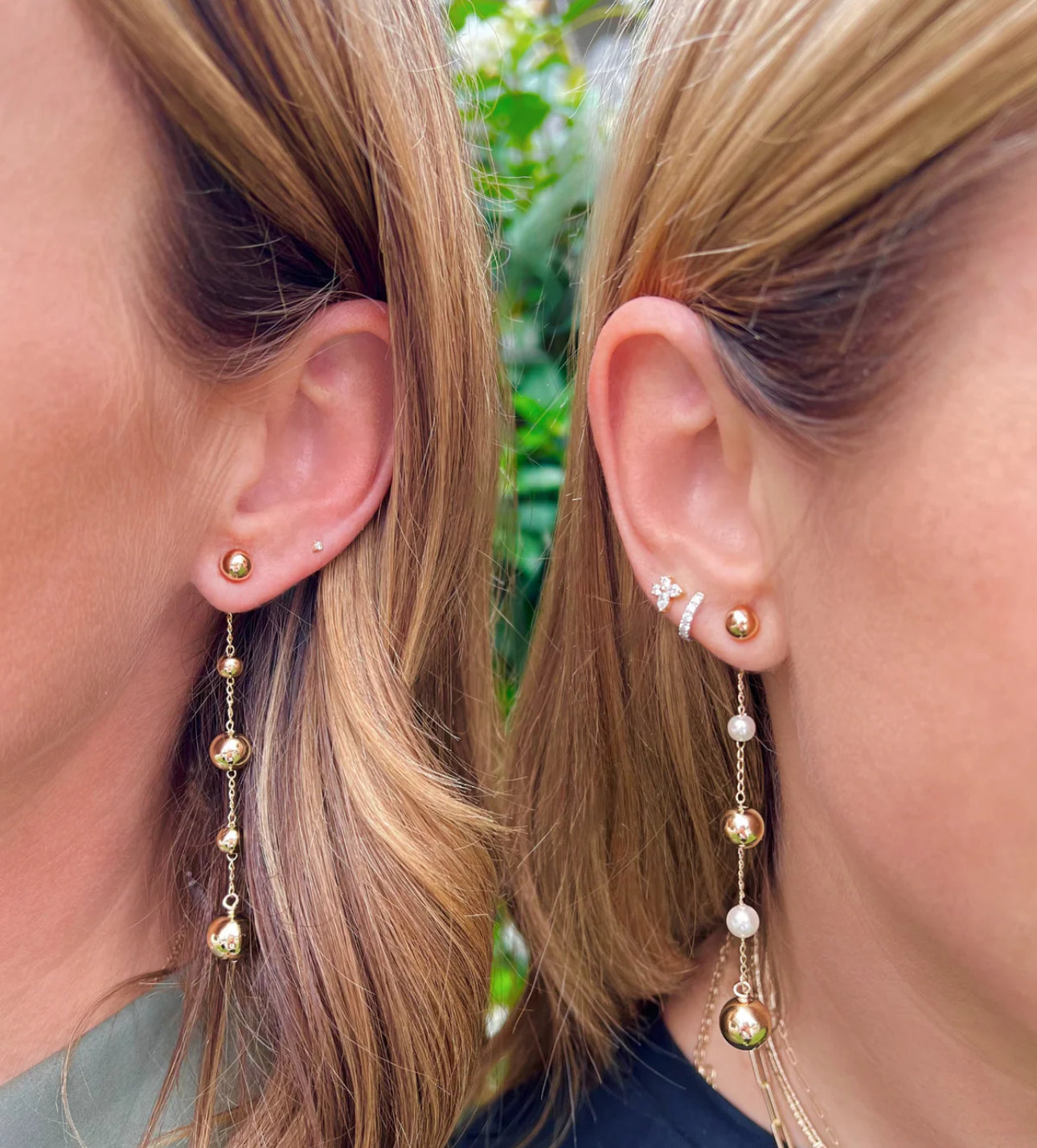LeMel Bubble Pearl Chain Earrings