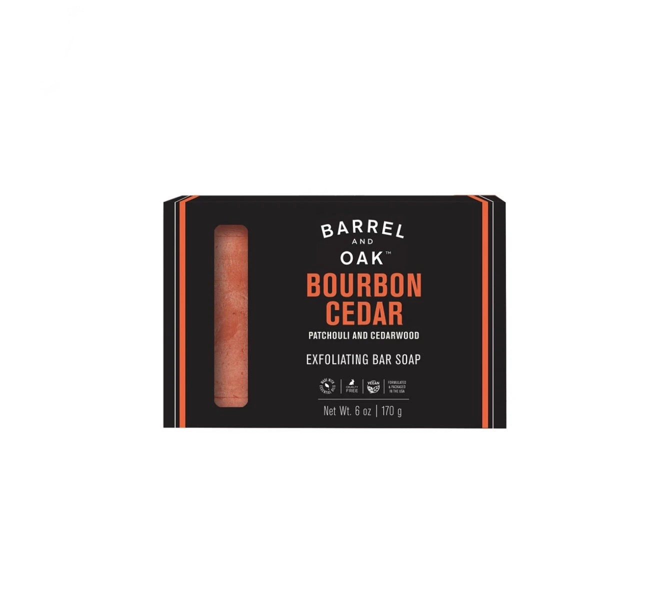 Barrel & Oak Exfoliating Bar Soap-Bourbon Cedar