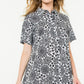 THML "Miranda" Flower Print S/S Dress- Black/White