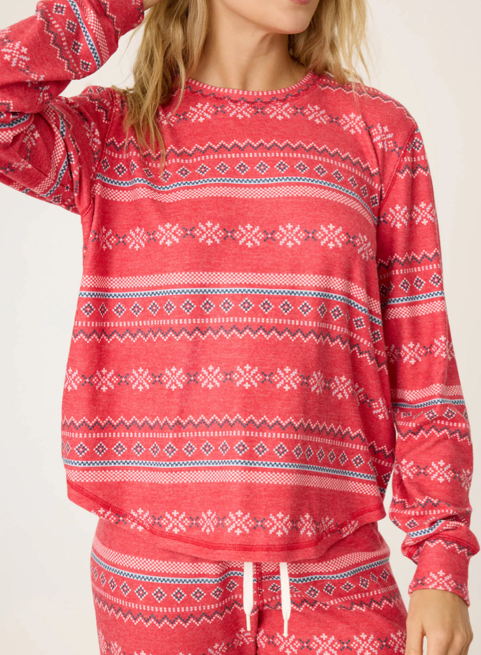 PJ Salvage "Snowflake Kisses" L/S Top-Red