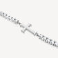 Rizen Luminous Cross Tennis Bracelet-Silver