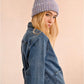 Molly Bracken Ladies Knitted Hat - Cable Mauve Speckled
