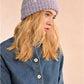 Molly Bracken Ladies Knitted Hat - Cable Mauve Speckled