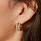 Spartina 449 Watson Hoop Earrings-Crystal/Gold